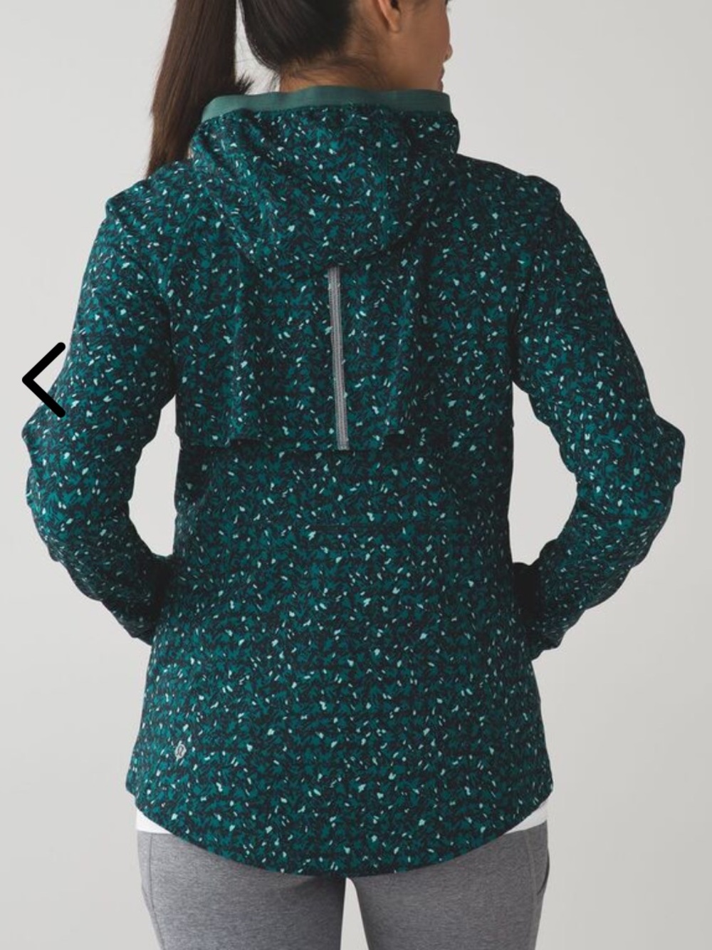 lululemon athletica Teal Patterned Hooded Ski Jacket